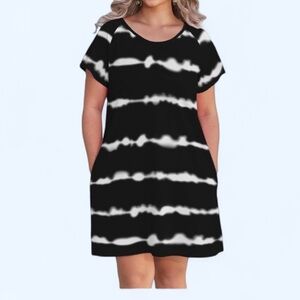 Alaster Women’s Casual Summer T Shirt Dress Loose Short Sleeve Tunic Dress